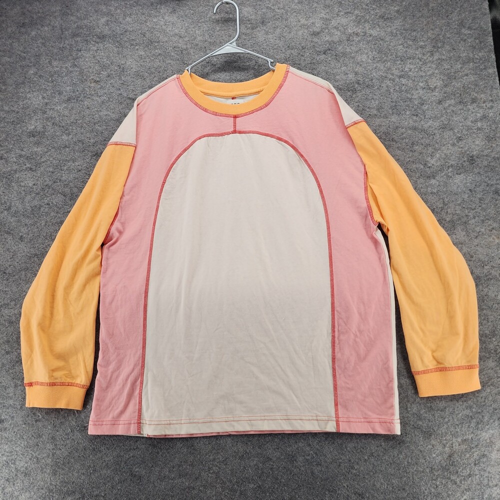 BDG Urban Outfitters Shirt Womens Medium Long Sleeve Colorblock Pink